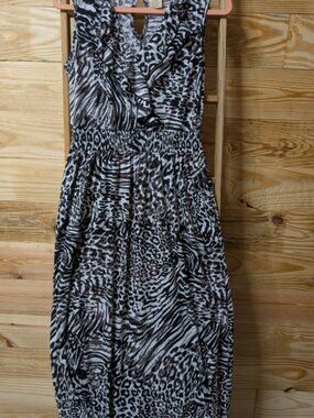 Faded Glory Zebra and Leopard Print Midi Dress